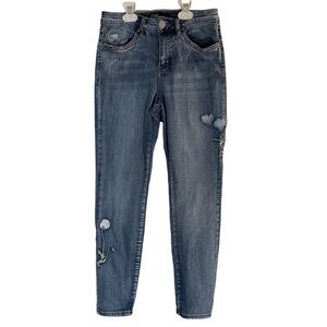 FDJ jeans size 4 floral embroidered jeans